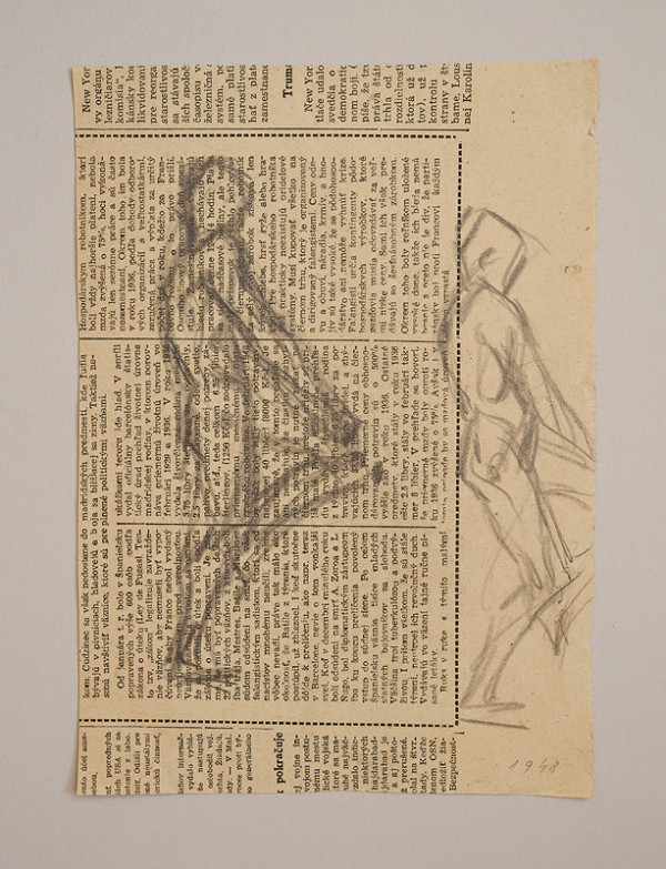 Ján Koniarek – Štúdia stojaceho mužského aktu I. 