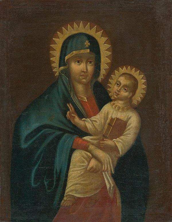 Slovenský maliar z 19. storočia – Madona s dieťaťom