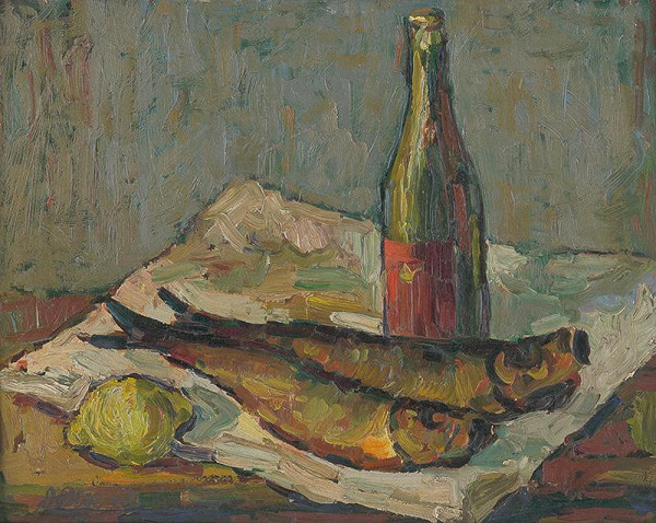 Jozef Dóka st. – Zátišie s udenáčmi 