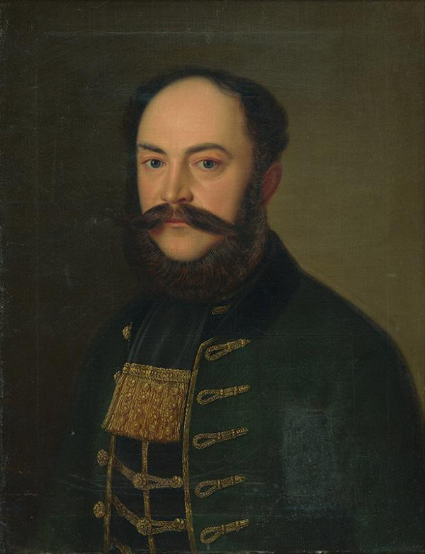 Július Jonáš – Portrét muža v tmavozelenom kabáte