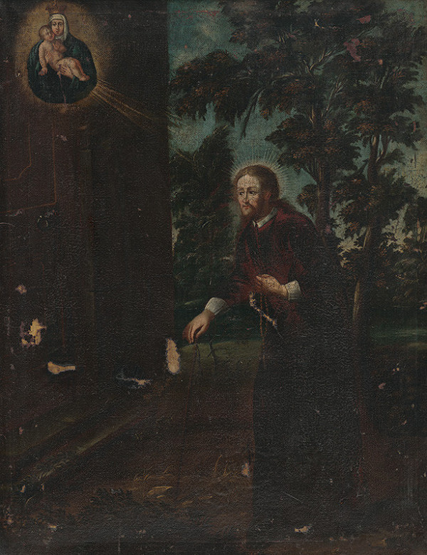 Stredoeurópsky maliar z polovice 18. storočia – Svätý Ján Nepomucký ako pútnik k staroboleslavskému Palladiu 