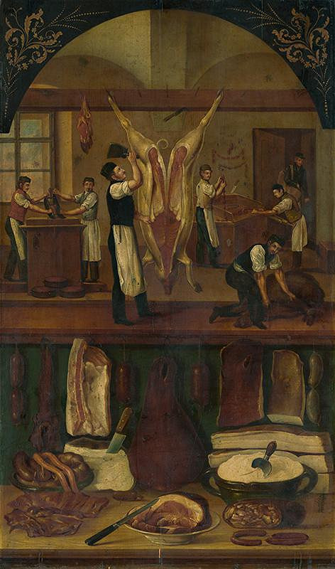 Stredoeurópsky maliar z 2. polovice 19. storočia – Mäsiarska dielňa a obchod 