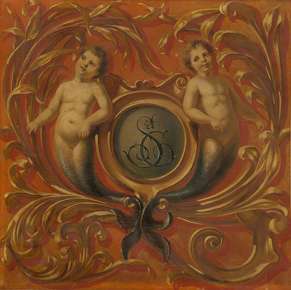 Gabriela Eleonora Jozefa Saint-Genois – Monogram SG s figurálno-florálnym motívom 