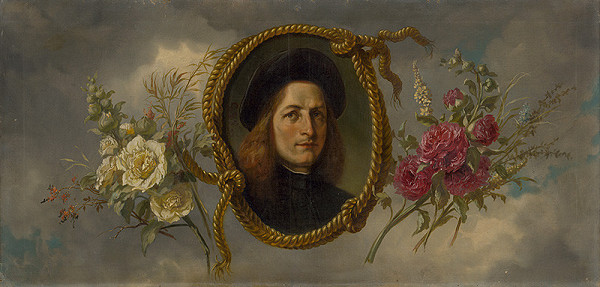 Gabriela Eleonora Jozefa Saint-Genois – Portrét muža s dekoratívnym orámovaním
