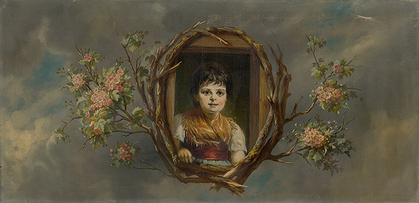 Gabriela Eleonora Jozefa Saint-Genois – Portrét dievčatka v dekoratívnom orámovaní 