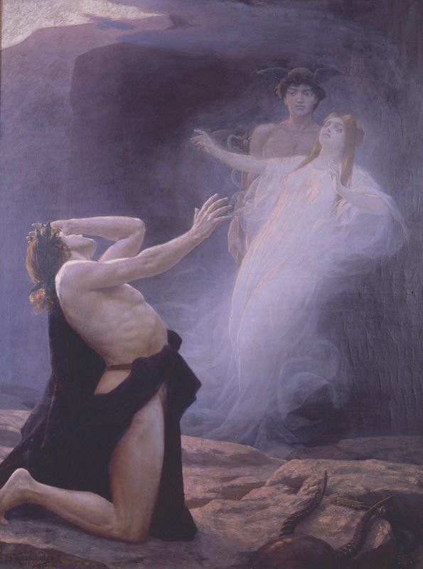 Eduard Kasparides – Výjav z mytológie Orfeus a Eurydika 