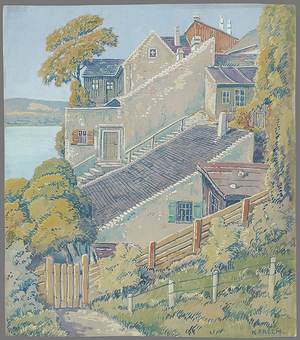 Karol Frech – Pohľad na schody Pri starej vodárni na Vodnom vrchu 