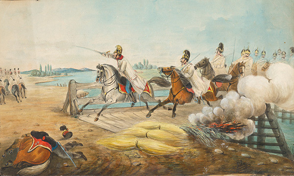 Mály – Jazdecký útok rakúskych kyrysníkov cez rieku Moravu 