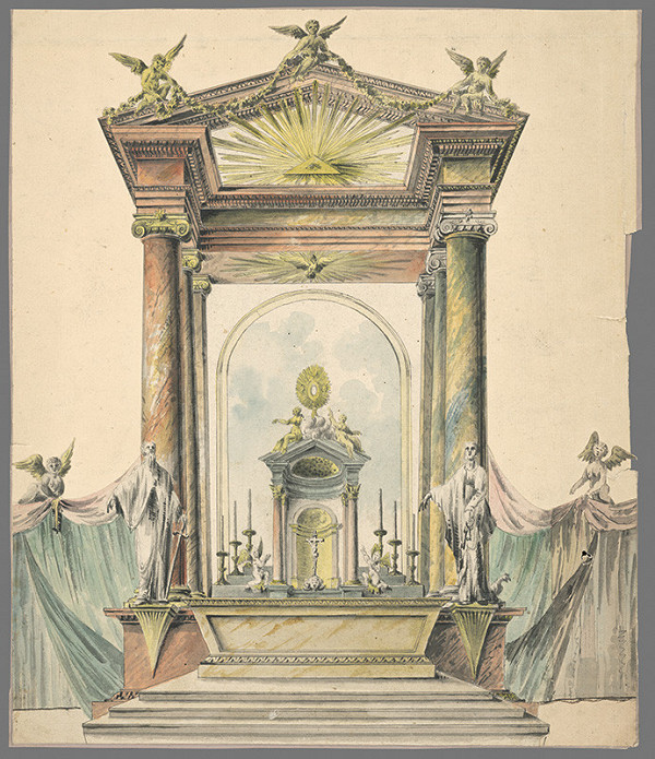 Stredoeurópsky maliar z 1. štvrtiny 19. storočia – Návrh na oltárnu architektúru