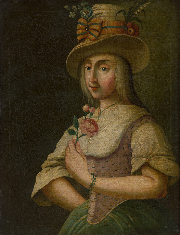Stredoeurópsky maliar z konca 18. storočia – Dáma s ružou