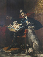 Charles Herrmann-Léon – Anglický kráľ Heinrich III. so psami 