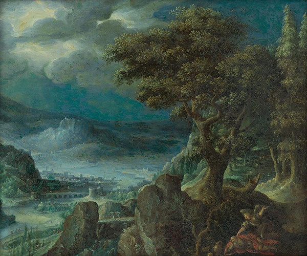 Gillis van Valckenborch I., Marten van Valckenborch I., Nizozemský maliar zo 17. storočia – Prorok Eliáš s anjelom
