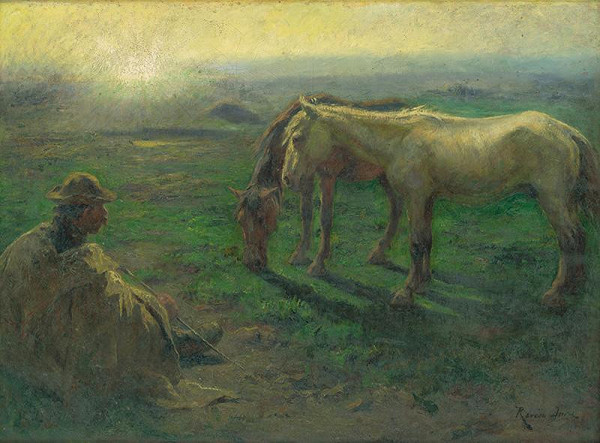 Imre Révész – Pastier koní-Na Hortobágyi