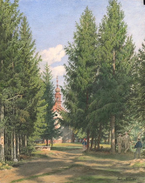 Jakob Alt – Krajina-kostolík vo svrčinovom parku 