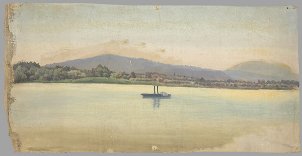 Stredoeurópsky maliar z 2. polovice 19. storočia – Krajina s riekou a parníkom 