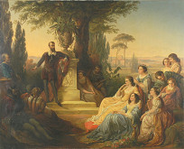 Karl Peter Rudolf Herbsthoffer – Torquato Tasso číta svoj epos Oslobodený Jeruzalem kňažnej z Ferrari 