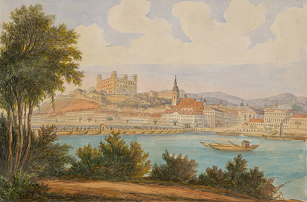 Slovenský maliar z 3. štvrtiny 19. storočia – Pohľad na Bratislavu z juhu