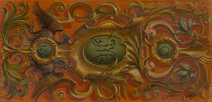 Gabriela Eleonora Jozefa Saint-Genois – Monogram G M v kartušiach s florálno-animálnym motívom 