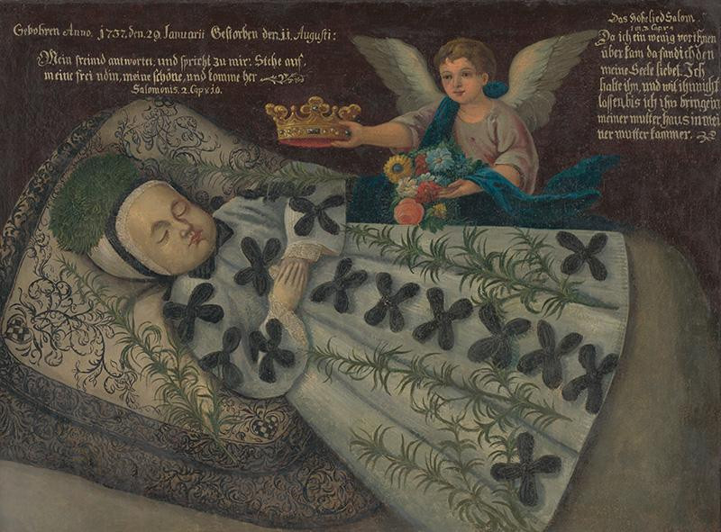 Stredoeurópsky maliar z 1. polovice 18. storočia – Posmrtný portrét dieťaťa rodiny Dobai, po 1737, Galéria mesta Bratislavy