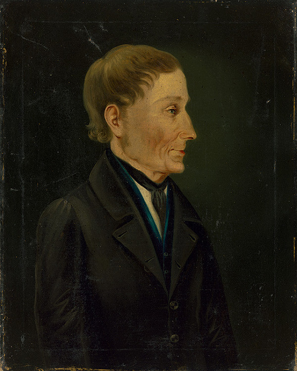 Slovenský maliar okolo polovice 19. storočia – Portrét muža v čiernom kabáte
