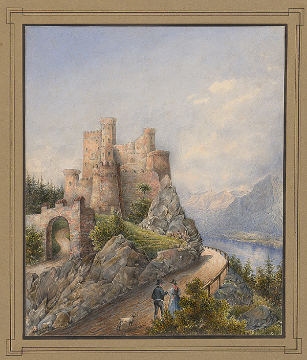 Viktor Spielmann – Horská krajina s hradom