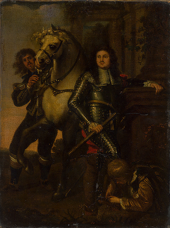 Nizozemský maliar z prelomu 17. - 18. storočia – Rytier v brnení s koňom