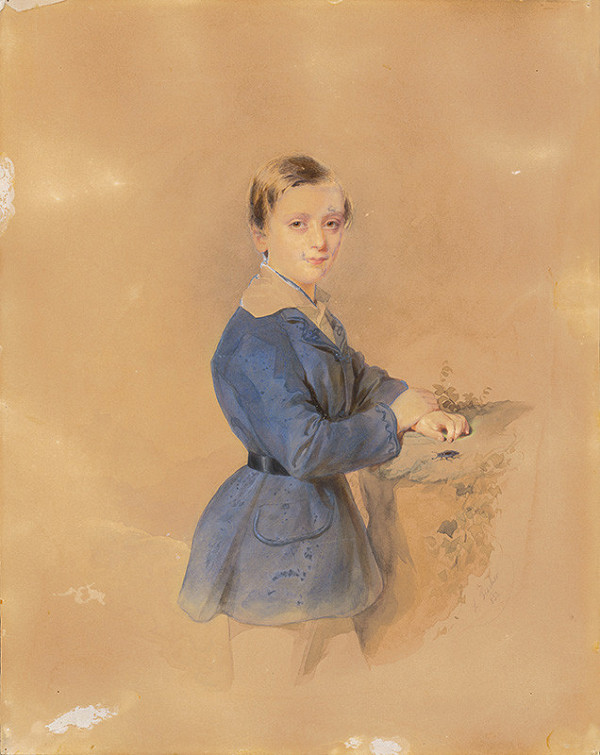 L. Fischer – Portrét chlapca v modrom kabáte