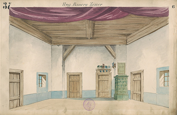 Gustáv Wintersteiner – Návrh na scénu Maďarská sedliacka izba 