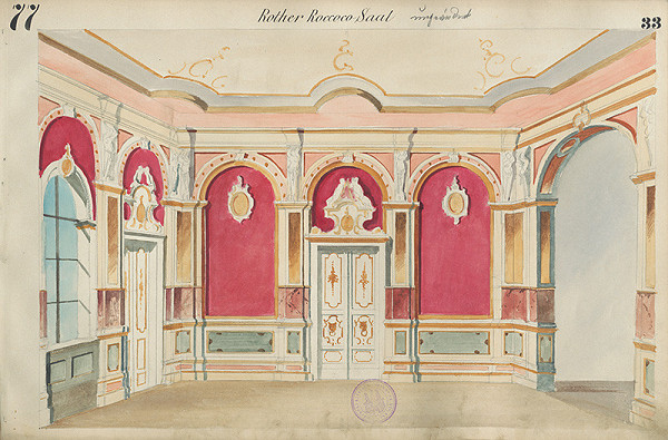 Gustáv Wintersteiner – Návrh na scénu Červená rokoková sieň 