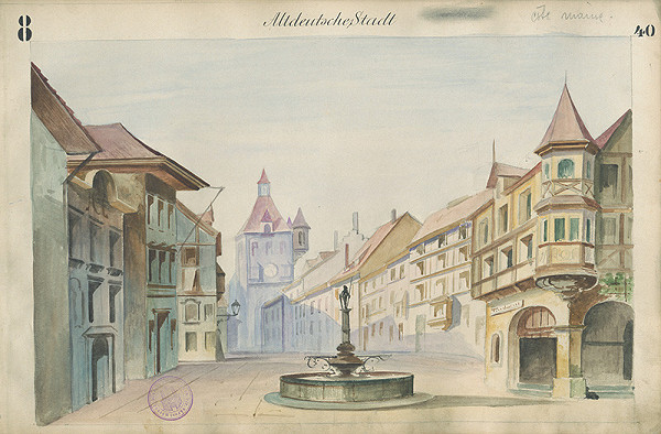 Gustáv Wintersteiner – Návrh na scénu Staronemecké mesto 