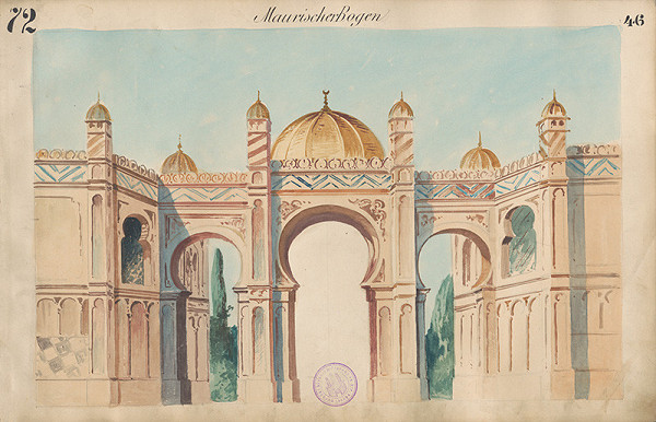 Gustáv Wintersteiner – Návrh na scénu 'Maurský oblúk' 