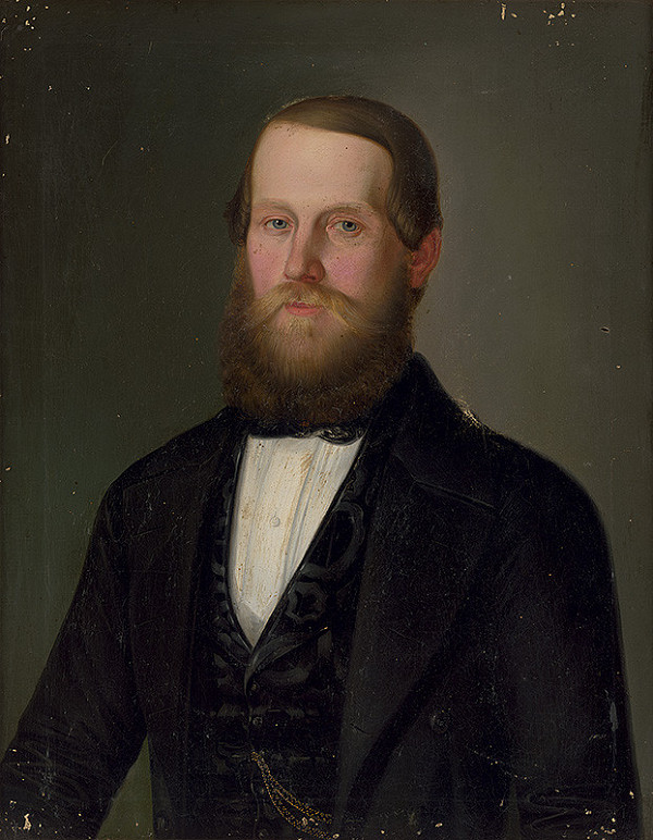 Stredoeurópsky maliar z 2. polovice 19. storočia – Portrét muža v čiernom kabáte