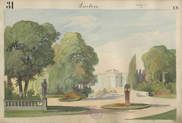 Gustáv Wintersteiner – Návrh na scénu Záhrada 