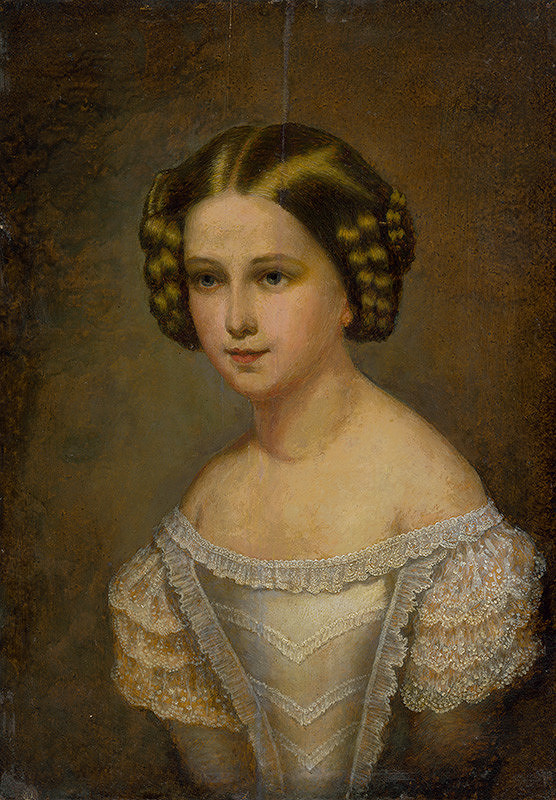 Rakúsky maliar z polovice 18. storočia – Portrét dievčaťa s hnedými vlasmi