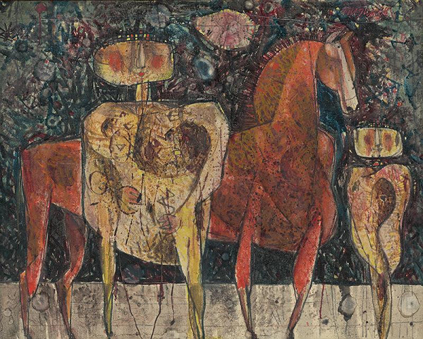 Rudolf Moško – Dve postavy s koňom 