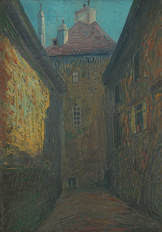 Karol Frech – Scharitzerov dom v Bratislave-miesto dnešného divadla P.O.H. 