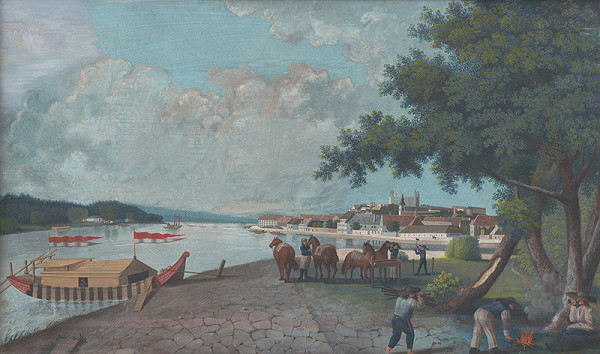 Sebastian Iohann Feitzelmayer – Pohľad na Bratislavu od zimného prístavu 