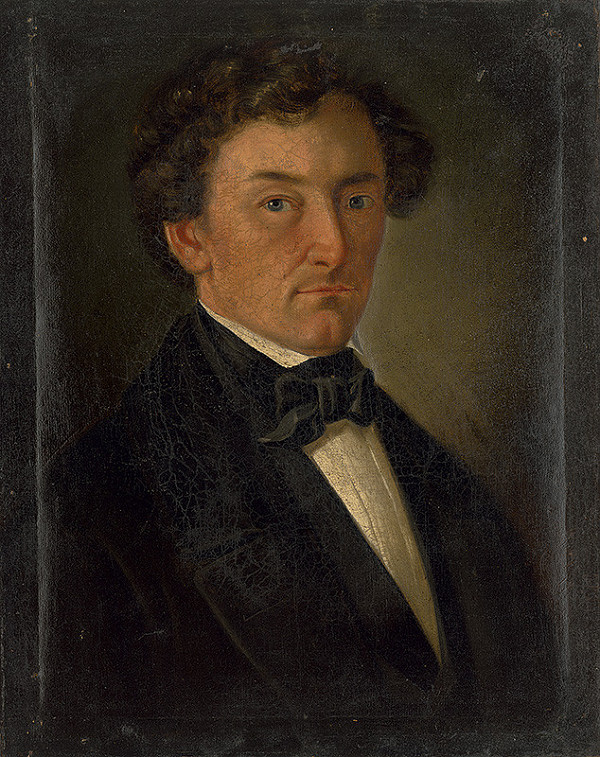 Stredoeurópsky maliar z 2. polovice 19. storočia – Portrét muža s kučeravými vlasmi