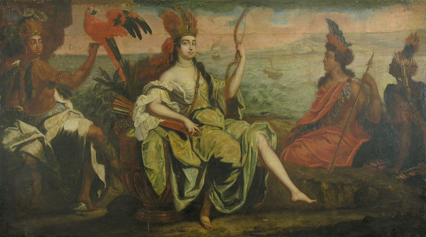 Stredoeurópsky maliar z 1. polovice 18. storočia – Alegória Ameriky 