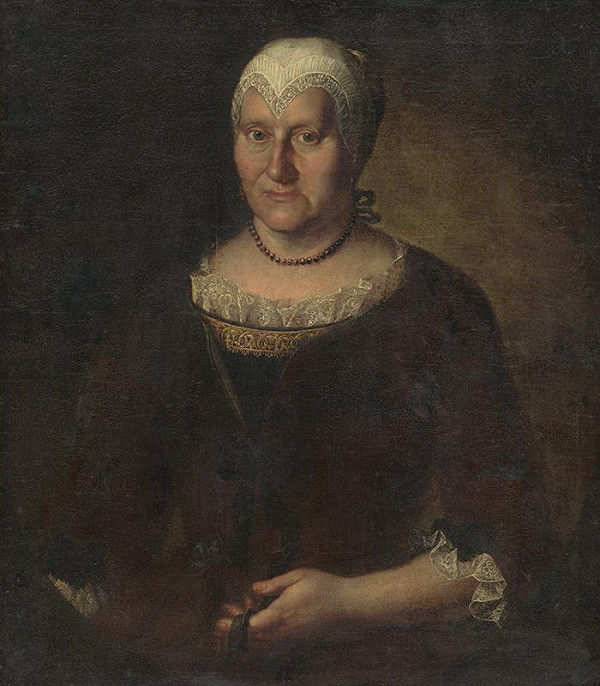 Stredoeurópsky maliar z polovice 18. storočia – Portrét ženy v bielom čepci 