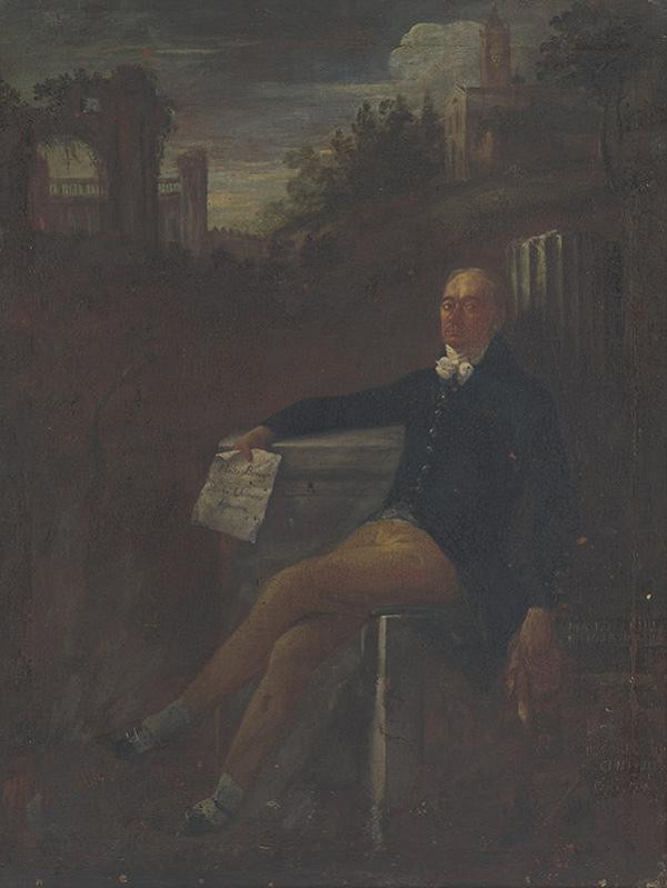 Stredoeurópsky maliar z konca 18. storočia – Portrét muža v krajine 