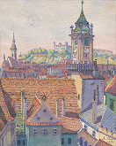 Anton Stéger – Pohľad na bratislavské strechy 