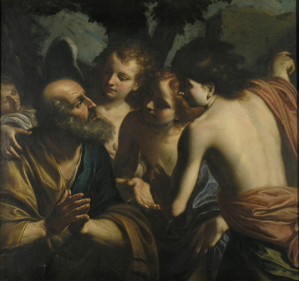 Guercino, Lorenzo Gennari – Abrahám medzi anjelmi
