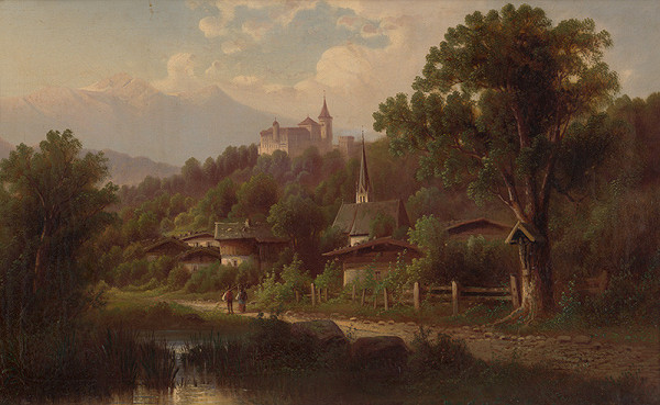 S. Kadme – Pohľad na hrad a dedinu Ambras pri Innsbrucku