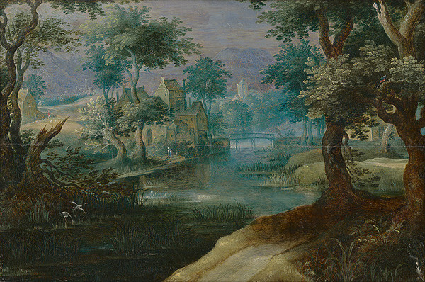 Jan Brueghel st. – Krajina s riekou a mostíkom