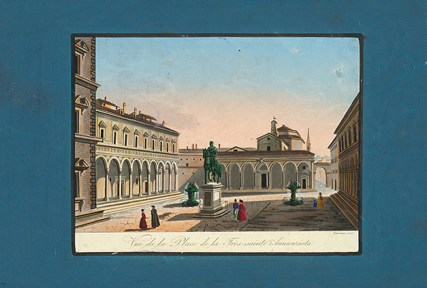 Guiseppe Carroci – Pohľad na námestie Zvestovania vo Florencii