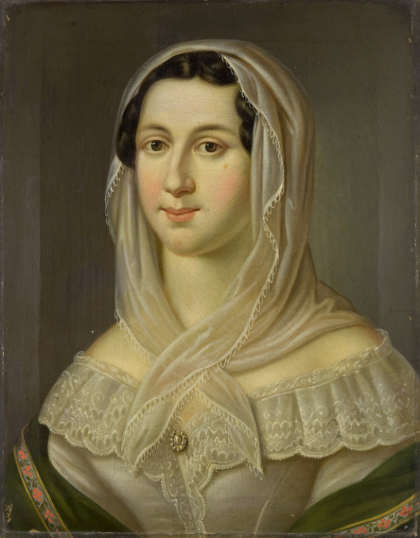 Stredoeurópsky maliar z 1. polovice 19. storočia – Portrét neznámej dámy z rodu Scherz