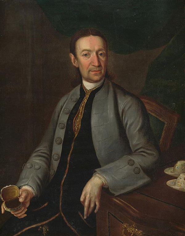 Anton Carl Rosier – Portrét muža s nádobou na šňupací tabak