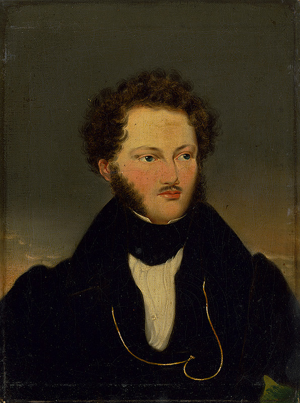Stredoeurópsky maliar po 1. tretine 19. storočia – Portrét muža s kučeravými vlasmi