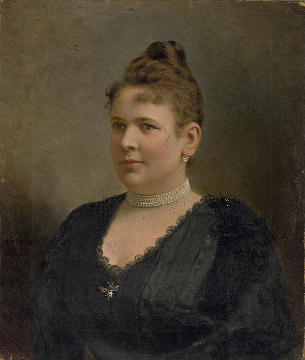 Stredoeurópsky maliar z konca 19. storočia – Portrét manželky Jozefa Palugyaya - Hermíny 